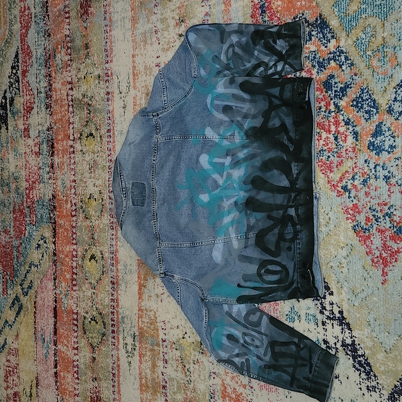 Custome graffiti denem jacket - Picture 2 of 2